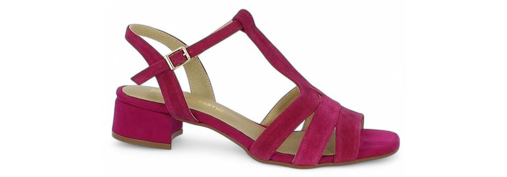 Sandale femme grande taille petit talon fuchsia